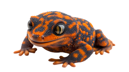 Vibrant Orange and Gray Reptile with Detailed Scales and Expressive Eyes Perfect for Nature W
