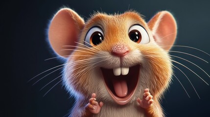 Cheerful cartoon mouse