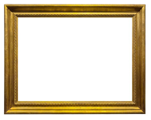 Gilded antique picture frame with transparent background, png image.	
