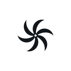 Fan blade vector propeller icon. Ship blade fan turbine airplane logo rotor cooler icon