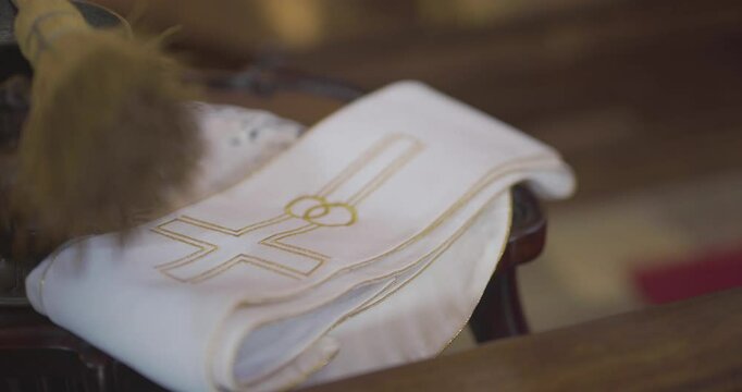 Close-up of Religious Artifacts With Holy Water