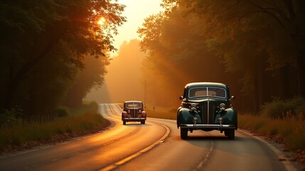 Rustic Road Trip: Classic Cars in the Countryside