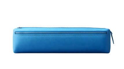 Blue Leather Pencil Case with Zipper Closure Ideal for School Supplies Office Essentials and