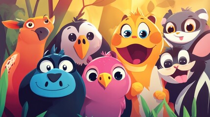 Cute animals in a forest setting (5)