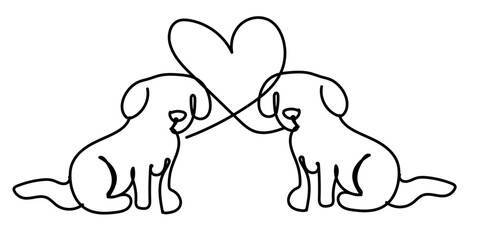 cute dog illustration ready. for wall decoration or as a background. Crayon outline drawing style. Hand drawn trendy Vector illustration.