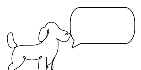cute dog illustration ready. for wall decoration or as a background. Crayon outline drawing style. Hand drawn trendy Vector illustration.