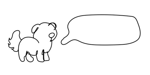 cute dog illustration ready. for wall decoration or as a background. Crayon outline drawing style. Hand drawn trendy Vector illustration.