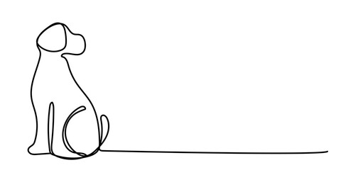 cute dog illustration ready. for wall decoration or as a background. Crayon outline drawing style. Hand drawn trendy Vector illustration.