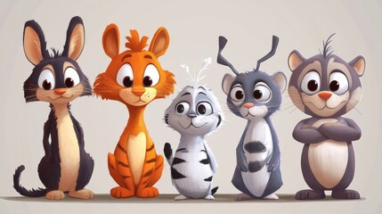 Fototapeta premium Cute cartoon animal illustrations (2)