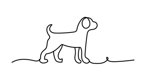 cute dog illustration ready. for wall decoration or as a background. Crayon outline drawing style. Hand drawn trendy Vector illustration.