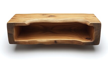 A beautiful wooden shelf carved out of a single tree piece