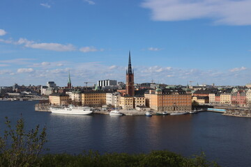 Sweden. In Stockholm, in the city center, on an island, are located The Riksdag and Riddarholmen Church. 