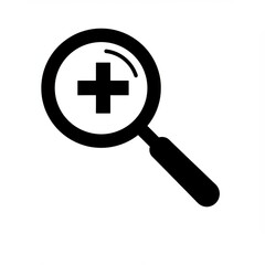 Fototapeta premium Zoom in magnifying glass icon on white background