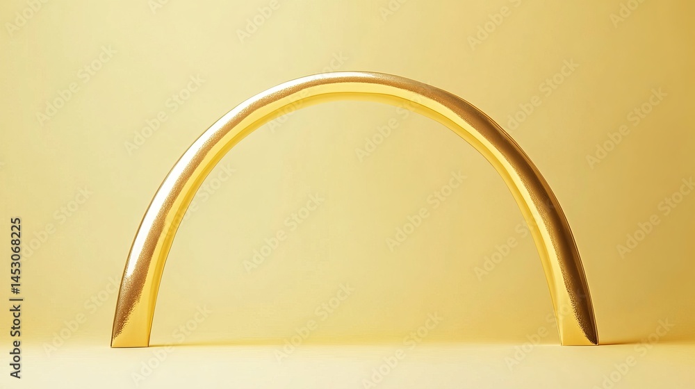 Poster abstract golden arch minimalist modern design background image 3d art curve shape style frame decor