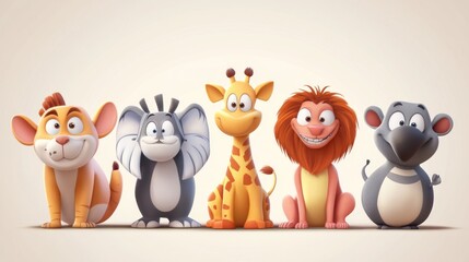 Obraz premium Cute cartoon animals (71)