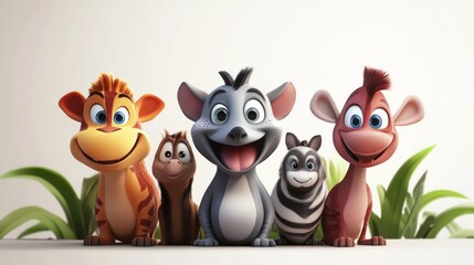 Obraz premium Cute cartoon animals (72)