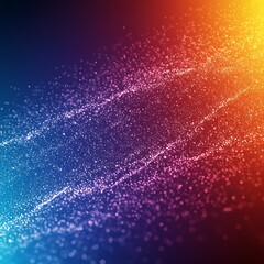 Obraz premium Vibrant Particle Wave: Digital Art, Warm & Cool Hues AI Generated