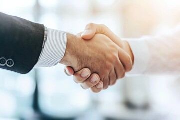 Business handshake close-up
