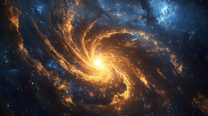 Celestial Symphony: Witness the awe-inspiring beauty of a celestial spiral galaxy, with a brilliant, luminous core swirling through the dark expanse of space.