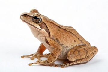Obraz premium southern brown tree frog isolated on white background