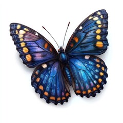 Captivating blue butterfly with vibrant iridescent wings showcasing nature s enchanting beauty and delicate ethereal elegance  This close up