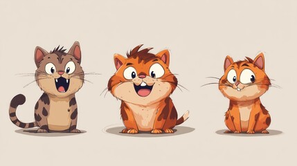 Obraz premium Cute cartoon cats (6)