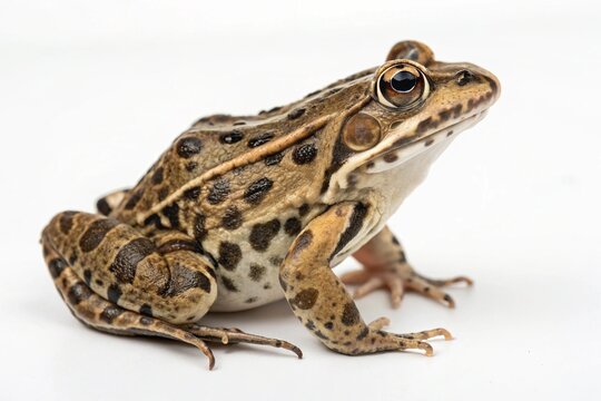 northern leopard frog isolated on white backround