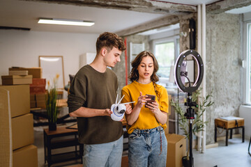 man and woman record video how to connect cctv security camera