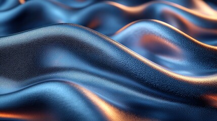 Naklejka premium Shimmering fabric with blue and orange waves