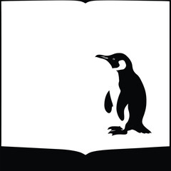 Fototapeta premium Penguin Illustration – Minimalist Wildlife Vector for Children's Books, Educational Resources