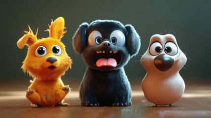 Obraz premium Cute cartoon dogs