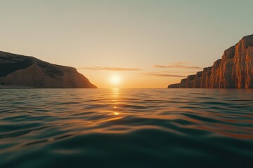Golden Sunset over Cliffs
