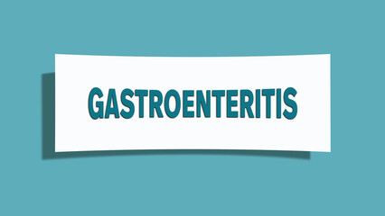 Gastroenteritis (gastroenteritis) - A card isolated on light green background.