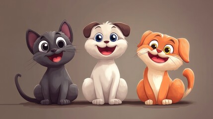 Obraz premium Cute cartoon pets (2)