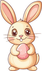Fototapeta premium Easter Bunny Rabbit Egg Vector Illustration on Transparent Background