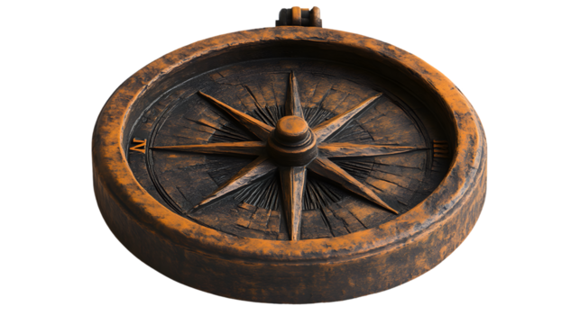 Vintage compass rustic design weathered texture navigation tool antique compass direction