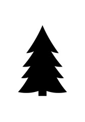 Fototapeta premium Bold Black Silhouette: Minimalist Evergreen Tree AI Generated