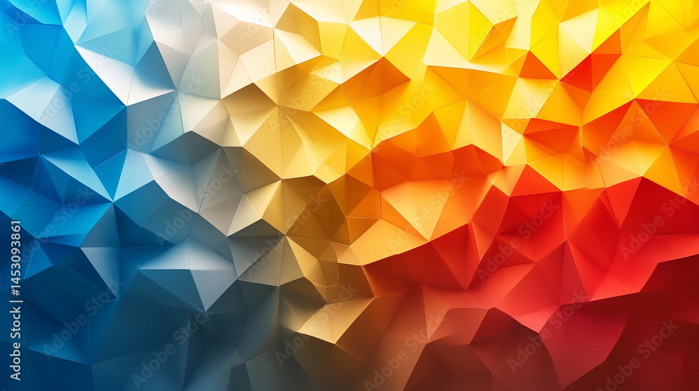 Poster a tranquil colorful background with a low-poly geometric pattern symbolizes digital sophistication a