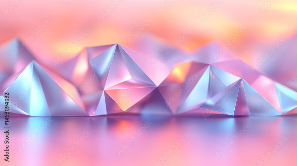 Poster a tranquil colorful background with a low-poly geometric pattern symbolizes digital sophistication a