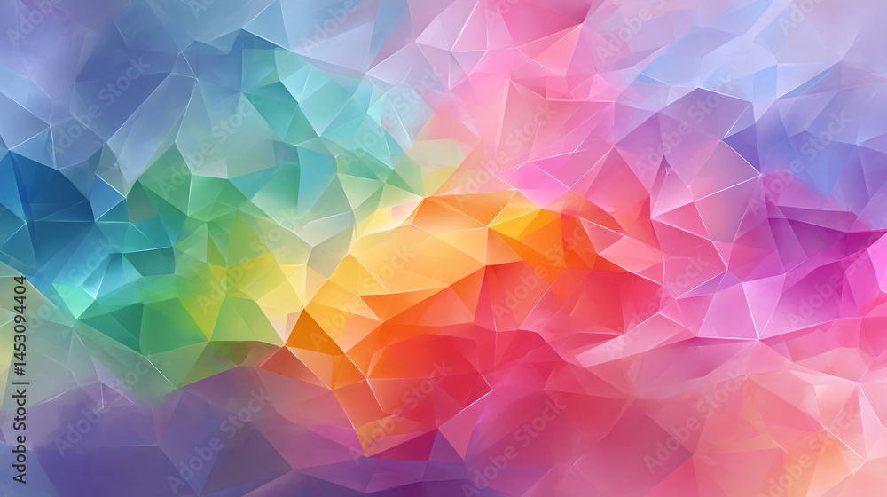 Aufkleber a tranquil colorful background with a low-poly geometric pattern symbolizes digital sophistication a