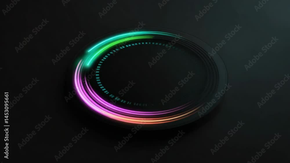 Aufkleber glowing icon with gradual movement filling up tracker in 4k resolution