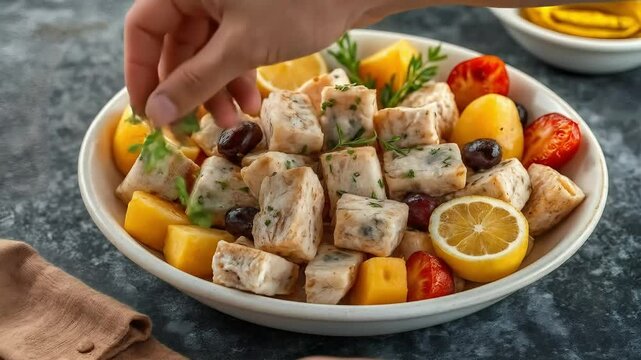 COD CUBES WITH FRUITS