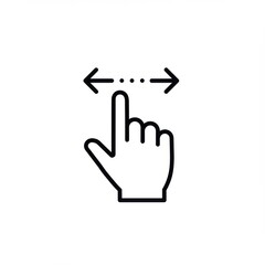 Obraz premium Hand gesture swipe horizontal icon on white background