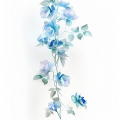 Delicate pastel flowers on a white background.