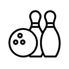 Icon of a bowling ball and pins representing the sport
