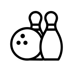 Icon of a bowling ball and pins representing the sport