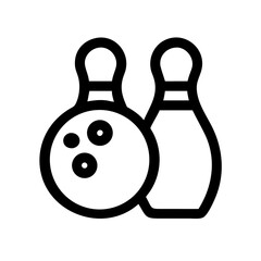 Icon of a bowling ball and pins representing the sport