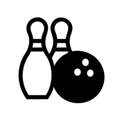 Icon of a bowling ball and pins representing the sport