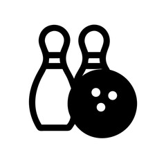 Icon of a bowling ball and pins representing the sport