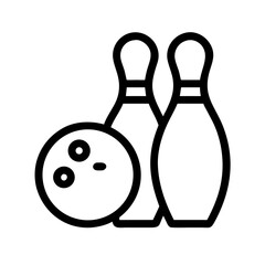 Icon of a bowling ball and pins representing the sport